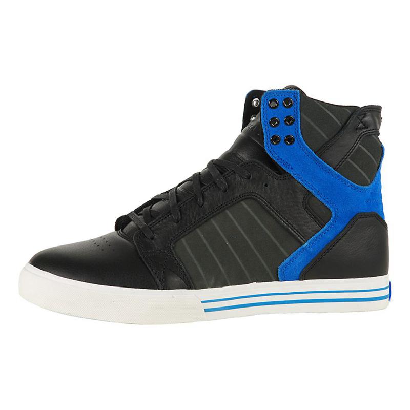 Buty Supra SKYTOP - Sneakersy Wysokie Męskie - Czarne Niebieskie (ZPDJ-35487)